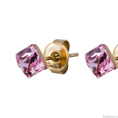 Пусеты Fiore Luna, Crystal Pink, SWE0127/1 P G Пусеты Fiore Luna, Crystal Pink, SWE0127/1 P G